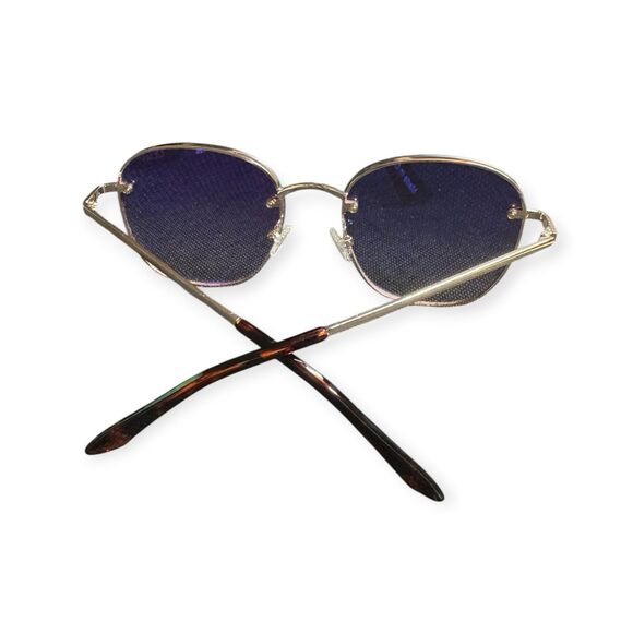 Quay Australia Jezabell Round Sunglasses 126 Gold Brown Frames Lenses Retro